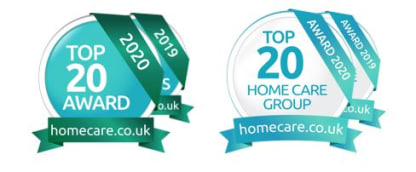 Top 20 Most Recommended Homecare Provider in SE England, 2nd year running